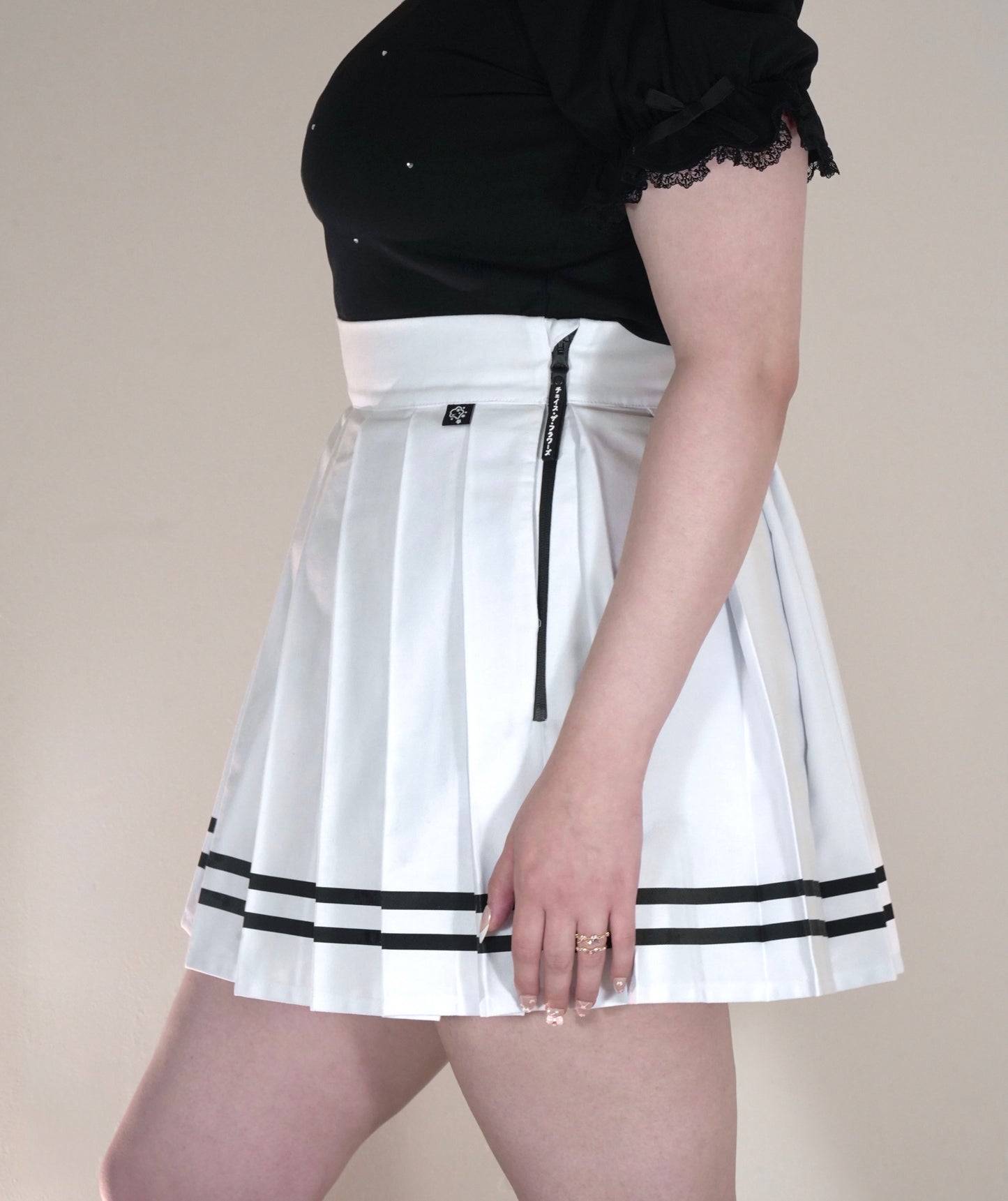 Preorder Utility Knife Pleated Skirt - Milk × Midnight