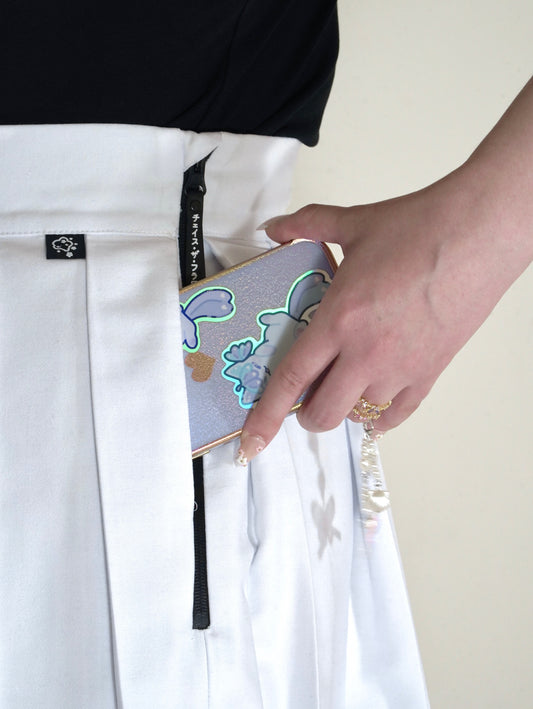 Preorder Utility Knife Pleated Skirt - Milk × Midnight