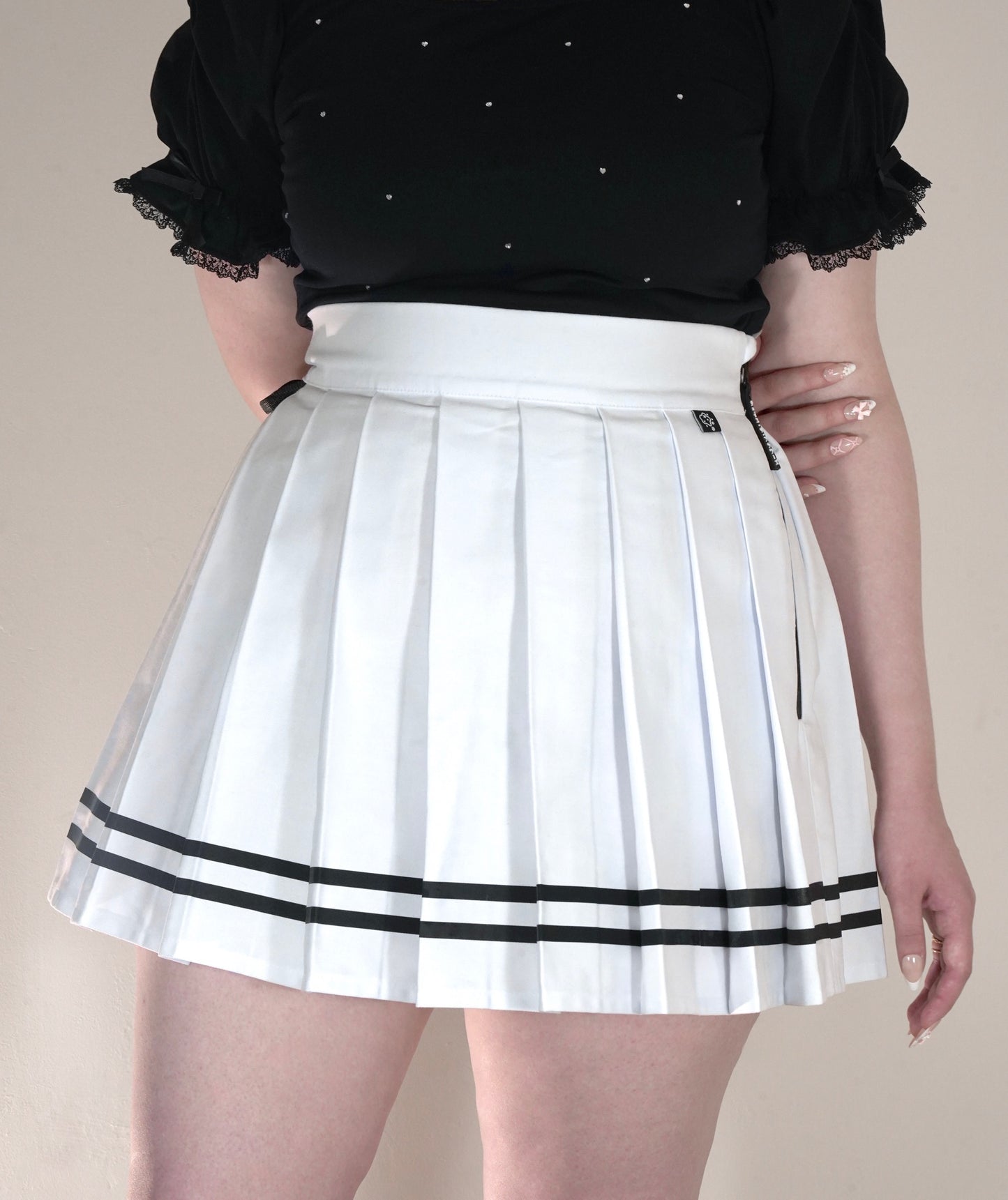Preorder Utility Knife Pleated Skirt - Milk × Midnight