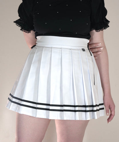 Preorder Utility Knife Pleated Skirt - Milk × Midnight