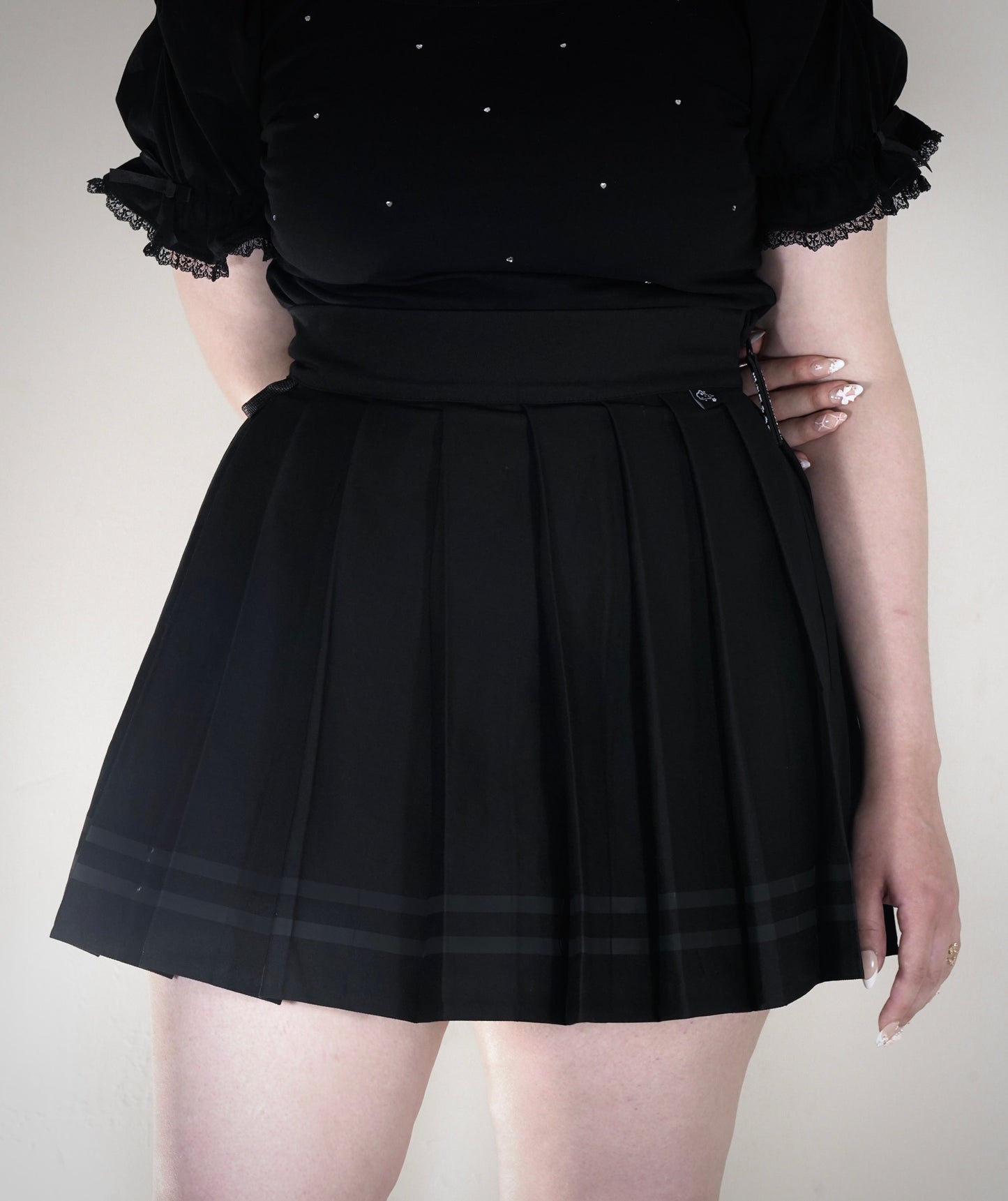 Preorder Utility Knife Pleated Skirt - Midnight × Midnight