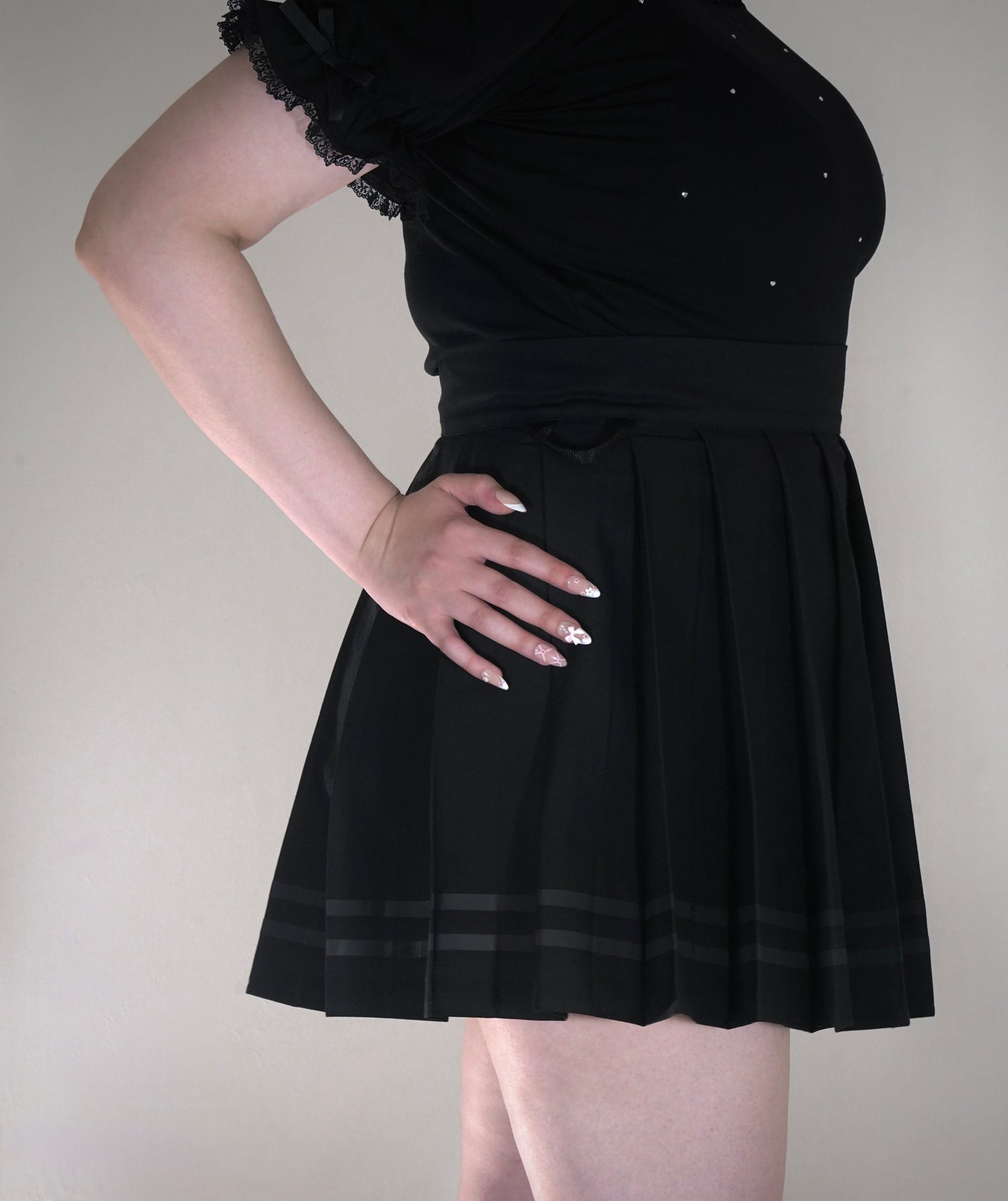 Preorder Utility Knife Pleated Skirt - Midnight × Midnight