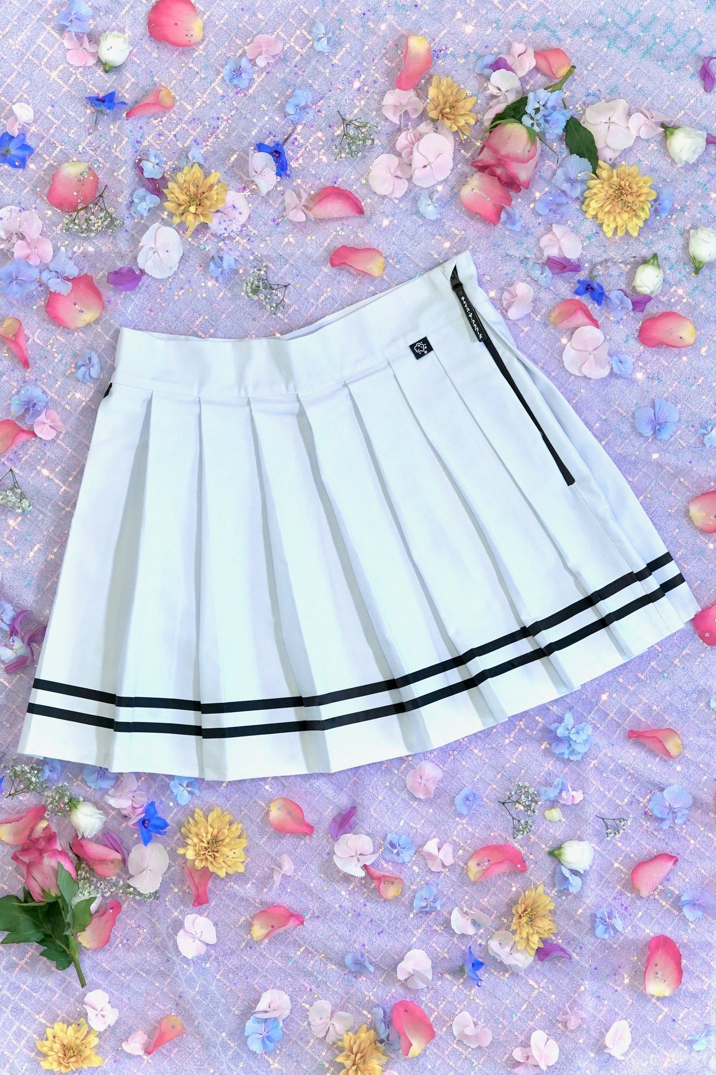 Preorder Utility Knife Pleated Skirt - Milk × Midnight
