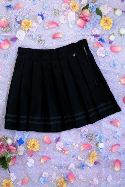 Preorder Utility Knife Pleated Skirt - Midnight × Midnight